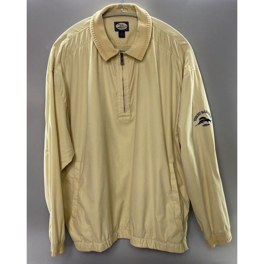 Tommy Bahama Men’s M Relax Zip Pullover Jacket Yellow Golf Boating Wind Breaker